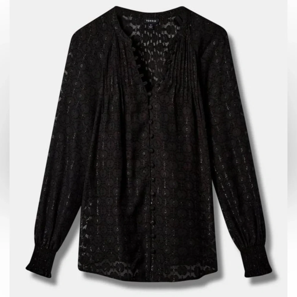 Size 1, Torrid, Long Sleeve Blouse - Picture 4 of 4